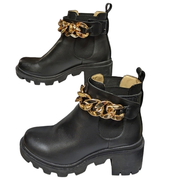 STEVE Madden Amulet-C Black Chain Chelsea Boots Size 7.5 - Picture 3 of 14